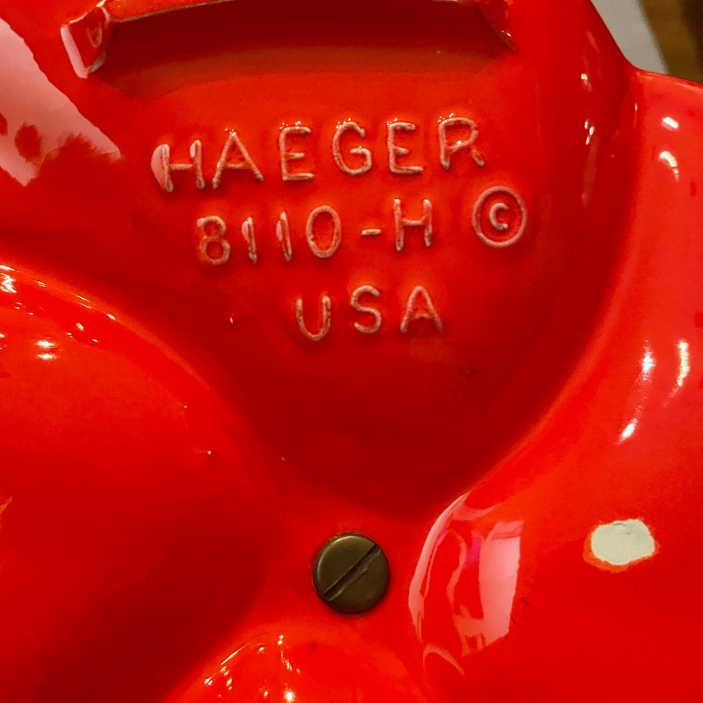 Vintage Haeger 8110-H Red/Orange Ceramic Relish Divided Tray Pottery. - Picture 5 of 7